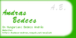 andras bedecs business card